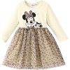 Disney Stitch Toddler Dress Ruffle Long-Sleeve Mesh Overlay Tulle Dress - 2 of 4