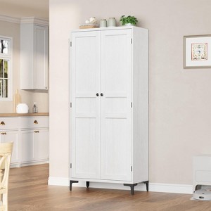 63 Inch Tall Storage Cabinet, Kitchen Pantry Cabinet 5 Tier Bathroom Cabinet with 2 Doors Adjustable Shelves for Kitchen, Dining Room, Bathroom - 1 of 4