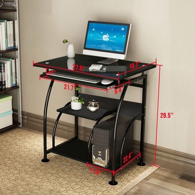 KTMBDW Computer Desk,Modern Table Office Desk for Home Office, Exquisite Integrated Stalinite Computer Desk Notebook Writing Desk, Black