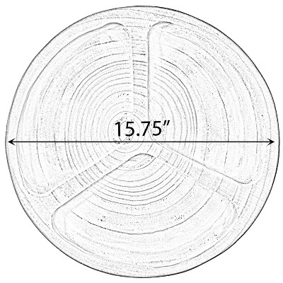 Natural Paulownia 3-Section Round Snack Serving Tray