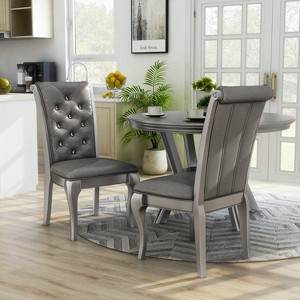 2pk Samantha Tufted Scrolled Back Side Dining Chair - HOMES: Inside + Out - 1 of 4