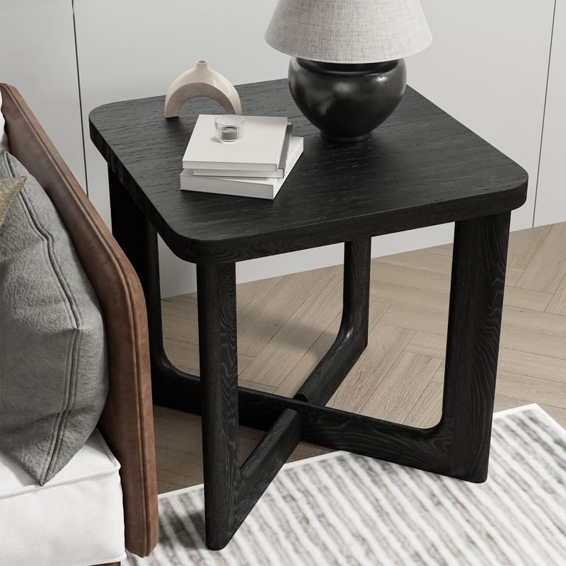 Aydan Wood Grain Tabletop Rectangle Side Table for Living Room Small End Table, 3 of 7