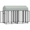 Resenkos Dog House, Doghouse Puppy Shelter,Outdoor Dog Kennel with Two-Room Design, Water-Resistant & Sun-Proof Cover Silver - 4 of 4