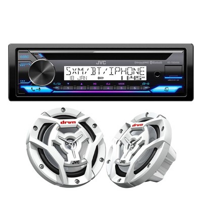 JVC KD-T92MBS Marine CD Receiver Bluetooth + 1 Pair CS-DR6201MW Speakers