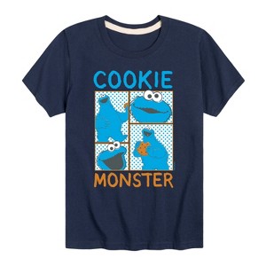 Boys' - Sesame Street - Cookie Monster Grid Short Sleeve Graphic T-Shirt - 1 of 4