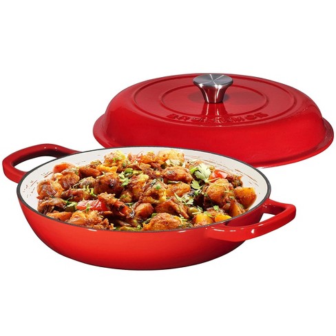 Lodge 7.5qt Cast Iron Enamel Dutch Oven Red : Target