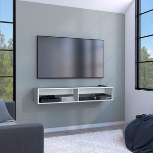 Sapphtopaz 59" Wall Mounted Floating TV Stand for TVs Up to 65" with 2 Open Shelves Modern TV Console with Cable Management for Living Room - 1 of 4
