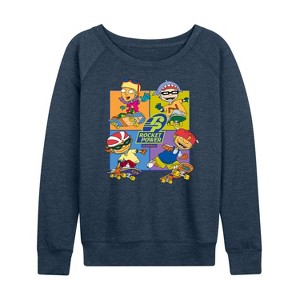 Women's - Rocket Power - Skate Life Lightweight French Terry Wide Neck Long Sleeve Shirt - 1 of 4