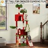 Christmas Cat Tree Tower for Indoor Cats, 75in Multi-Level Cat Climbing Tower with Cat Condos, Top Perches, Hammock - 3 of 4