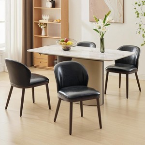 Acekool Set of 4 Chairs - 22" Wide Seats, Washable Linen & Steel Frame,  for Everyday Dining - 1 of 4