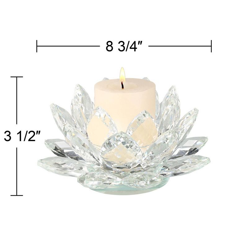Dahlia Studios Clear Crystal 8 3/4" Wide Lotus Candle Holder, 4 of 6