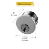 Brixwell 19-410 Mortise Cylinder Aluminum Finish - 2 of 4