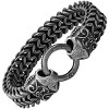Steeltime Men's stainless steel oxidized double layered wheat chain bracelet - 2 of 4