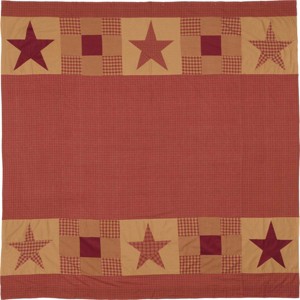Ninepatch Star Shower Curtain w/ Patchwork Borders 72x72 VHC Brands - 1 of 4