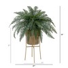 Nearly Natural 34-in Artificial River Fern Plant in Metal Planter with Stand DIY KIT - 4 of 4