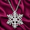 Slickblue Delicate Snowflake Pendant Necklace – Rhodium Plated, Cubic Zirconia, 16” Adjustable Chain for Women - 2 of 3