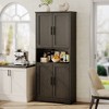 CuisinSmart 70in Tall Kitchen Pantry Cabinet,Freestanding Storage Cabinet with 4 Doors and Adjustable Shelves,Large Utility Wooden Coffee Bar Cabinet - 2 of 4