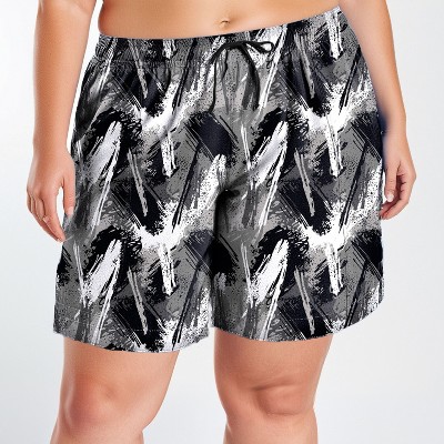 Calypsa Women's Plus Size Chlorine Resistant 7" Board Shorts
