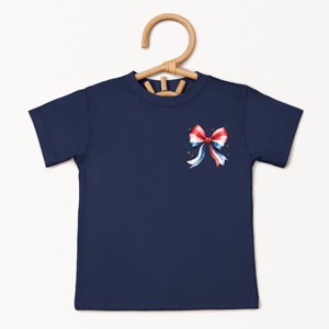 The Juniper Shop Patriotic Bow Star Coquette Toddler Short Sleeve Tee - 1 of 4