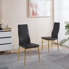 KTMBDW Dining Chairs Set of 4, PU Leather Kitchen Chairs with Padded High Back and Metal Legs for Dining Kitchen Living Room - 3 of 4