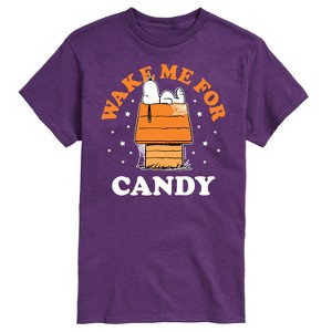 Men's - Peanuts - Wake Me For Candy Short Sleeve Graphic T-Shirt - 1 of 4