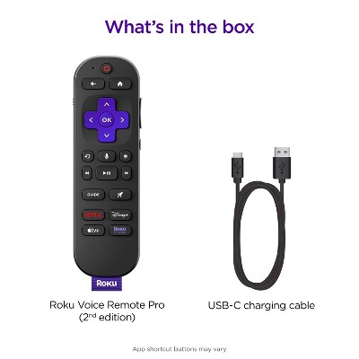 Roku Voice Remote Pro with Rechargeable Battery and Backlit Buttons