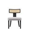 Mid Century Modern Dining Chairs Set of 2 with Rattan Back and Solid Wood Legs,Upholstered Accent Side Chairs for Dining Room-Baofuwish - 3 of 4