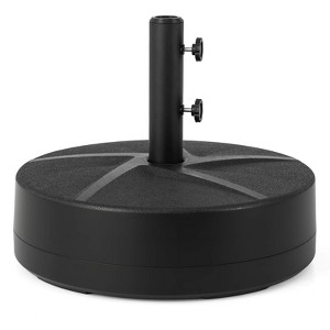 Costway Patio Round Umbrella Base with 2 Adjustable Knobs & 3 Adapters Outdoor for Poolside - 1 of 4