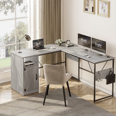 Bestier L Shaped Desk 95" Computer Corner Desk Long Table with Storage for Home Office