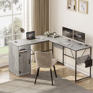 Bestier L Shaped Desk 95" Computer Corner Desk Long Table with Storage for Home Office - 1 of 4