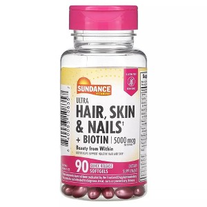 Sundance Hair, Skin & Nails with Biotin Softgels, 5000 mcg, 90 Ct - 1 of 3
