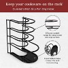 LunaLulinlk 5-Tier Pan Rack Silicone Coated Cookware Organizer for Cast Iron Skillets and Pots, 12.2" Black - 3 of 4