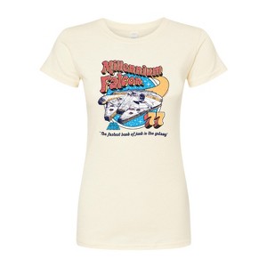 Women's - Star Wars - Millennium Falcon Fastest Junk Fitted Graphic T-Shirt - 1 of 2