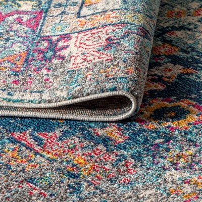 Bohemian Flair Multicolor Medallion Synthetic Area Rug 3x5