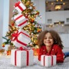 Angel Sar 3FT Lighted Gift Box Tower, Pre-lit Stacked Present Boxes with 80 Warm White LEDs, Outdoor/Indoor Christmas Decoration with Ground Stakes - 2 of 4