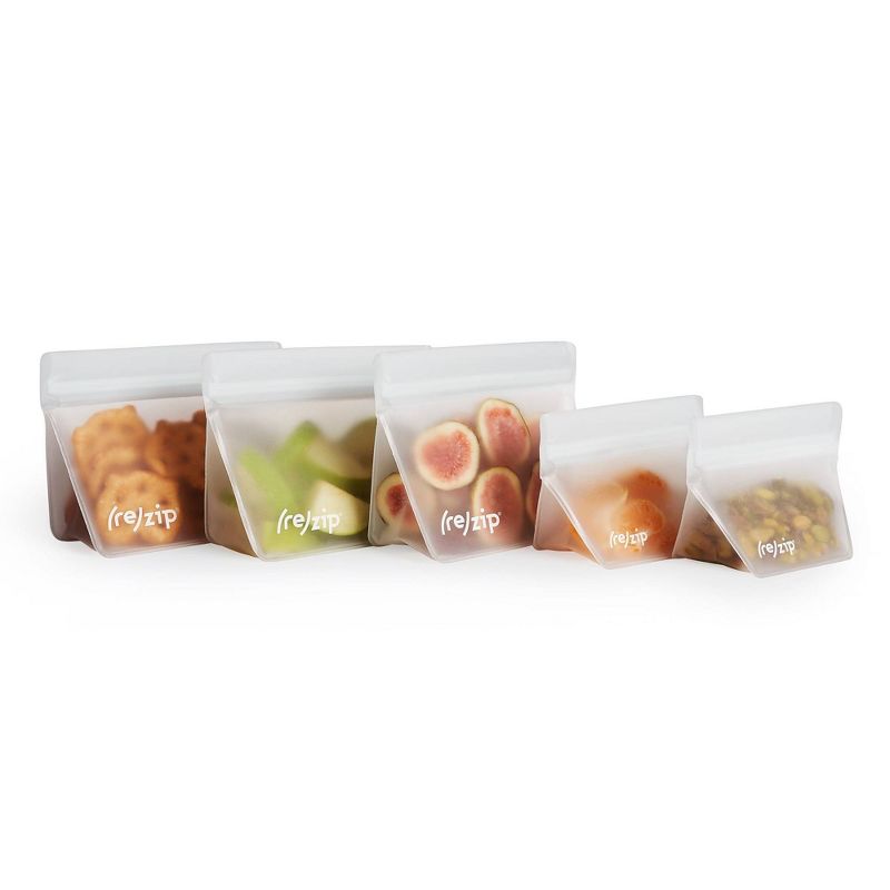 (re)zip Reusable Leak-proof Food Storage Stand-Up Starter Kit - Mini  &#38; Snack - 5ct, 1 of 8