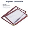 WeChef 30pcs 8.5x14" Restaurant Menu Cover 4 Page 8 View Double Stitch Transparent Cafe Bar Burgundy Red - 4 of 4