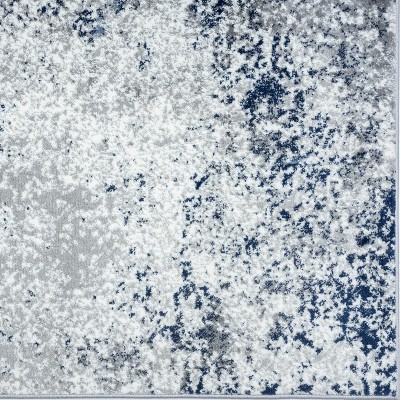 Blue and Gray Abstract 5' x 7' Synthetic Area Rug