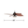60" Casa Vieja Tropical Indoor Outdoor Ceiling Fan with Light LED Oil Rubbed Bronze Walnut Blades White Glass Damp Rated Patio Porch - 4 of 4