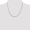 Black Bow Jewelry 2.5mm Sterling Silver Diamond Cut Solid Square Franco Chain Necklace - 3 of 4