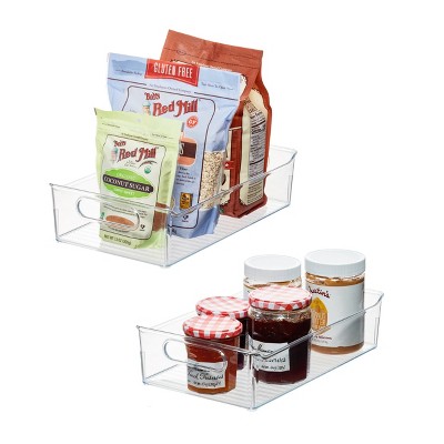 iDESIGN Recycled Plastic Pantry Storage Organizer: Clear Kitchen Cabinet Bins for Snack Organization, Set of 2 — фото 2