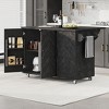 Rolling Kitchen Island, with Spice Rack, Towel Rack, Open Side Racks, Power Outlet and Storage Drawers, Multiple Design Styles and Color Combinations - 4 of 4