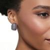 Ross-Simons 0.90 ct. t.w. Simulated Multi-Gemstone and .50 ct. t.w. Multicolored Czs Hoop Earrings in Sterling Silver - 2 of 3