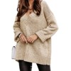 Women's Oversized Neck Sweater Soft Heathered Knit Top Classic Winter Essential, Premium Quality - 3 of 4