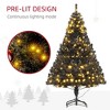 Whisen 6FT Prelit Artificial Christmas Tree with Realistic Branches, 250 Warm White LED Lights and 1000 Tips - Black - 4 of 4
