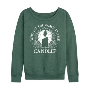 Women's - Hocus Pocus - Who Lit The Black Flame Candle Lightweight French Terry Slouchy - 1 of 4