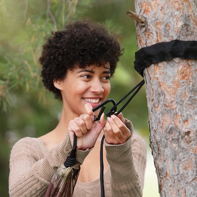 Black Nylon Adjustable Hammock Tree Straps - 2-Pack