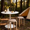Set of 4 Stackable Stools, Round Backless Chairs for Dining Room, Kitchen, Classroom(Coffee color) - 3 of 4