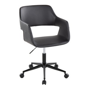 TiramisuBest Contemporary Black Faux Leather Task Chair: Adjustable Height, 360¡ã Swivel, Cushioned - 1 of 4