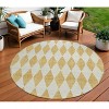Gold And Light Brown Geometric Washable Indoor Outdoor Area Rug - 2 of 4